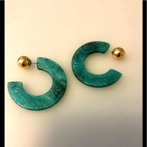 SPECIAL! Any 2 for 20, 3 for 25! Turquoise hoop  pierced  earrings-never worn